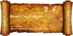 Neményi Absa névjegykártya
